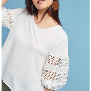 ANTHROPOLOGIE White Lace Top